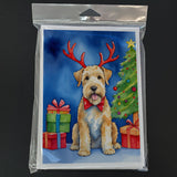 Wheaten Terrier Christmas Reindeer Greeting Cards Pack of 8