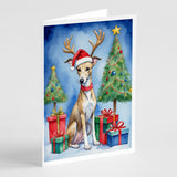 Whippet Christmas Reindeer Greeting Cards Pack of 8