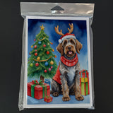 Wirehaired Pointing Griffon Christmas Reindeer Greeting Cards Pack of 8