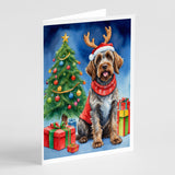 Wirehaired Pointing Griffon Christmas Reindeer Greeting Cards Pack of 8