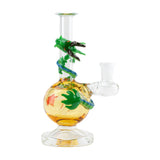 Empire Glassworks Dragon Sphere Mini-Tube Dab Rig with Colorful Detailing - Front View