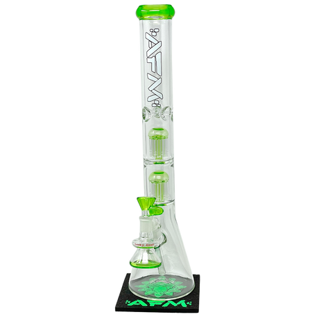 AFM Double Hitter 9mm Beaker Bong with Showerhead Perc and Keystone Base, 21" - Front View