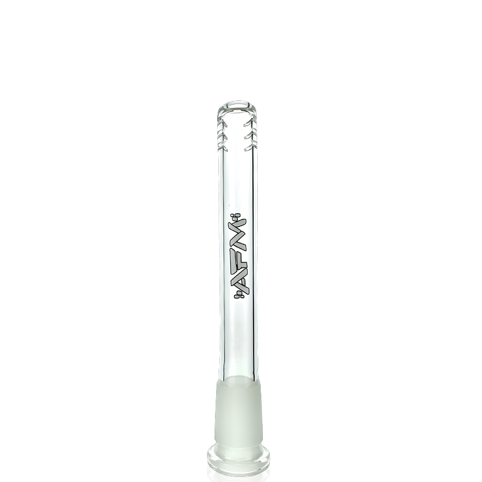 AFM Clear Glass Downstem 14mm - Durable Borosilicate - Front View on White Background