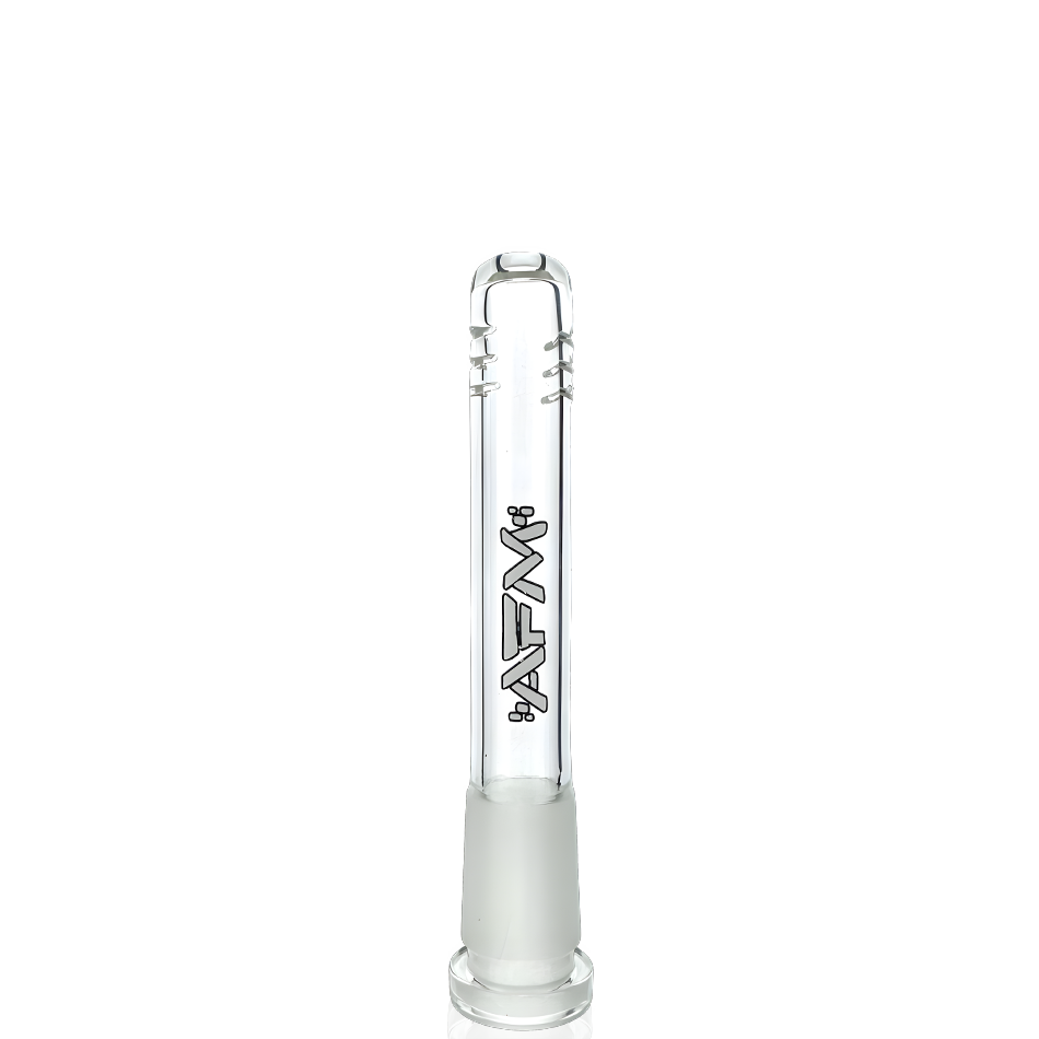 AFM Clear Glass Downstem 14mm - Durable Borosilicate - Front View on White Background