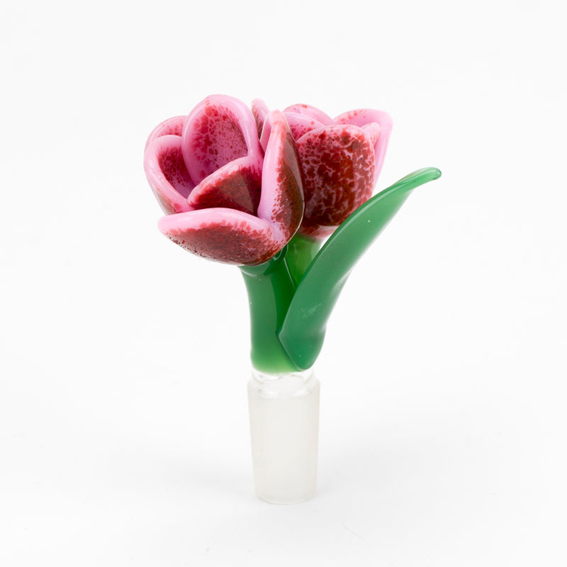 Empire Glassworks Strawberry Cream Tulip Bowl Piece for Bongs, 14mm, Front View