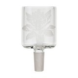 Empire Glassworks Frosty Lotus Puffco Proxy Attachment, Clear Borosilicate Glass, Front View