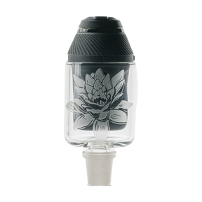 Empire Glassworks Frosty Lotus Puffco Proxy Attachment, Clear Borosilicate Glass, Side View
