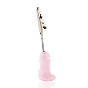Empire Glassworks Borosilicate Penis Roach Clip with Colored Glass, Front View