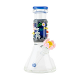 Empire Glassworks Koi Pond Baby Beaker Bong, 8.5" with Colorful Fish & Floral Details