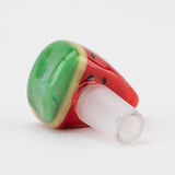 Empire Glassworks Watermelon Themed Bowl Piece, Borosilicate Colored Glass, Angled View