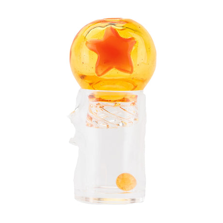 Empire Glassworks Dragon Sphere Spinner Cap in yellow, front view on white background