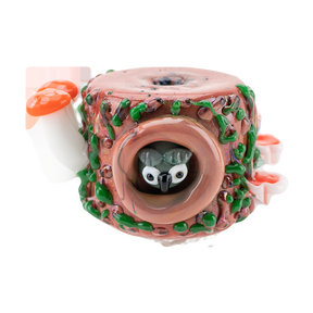 Empire Glassworks Hootie's Forest Spinner Cap, brown and green, front view on clear background