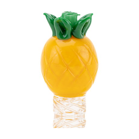 Empire Glassworks Pineapple Spinner Cap in Yellow and Green, Borosilicate Glass, Fun Novelty Design
