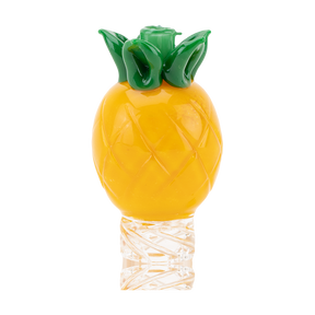 Empire Glassworks Pineapple Spinner Cap in Yellow and Green, Borosilicate Glass, Fun Novelty Design