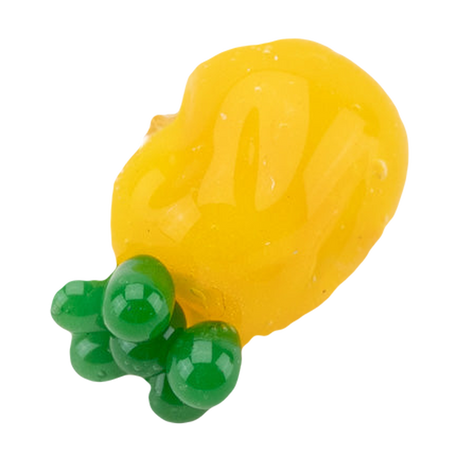 Empire Glassworks Pineapple Spinner Cap for Dab Rigs, Yellow and Green, Top View