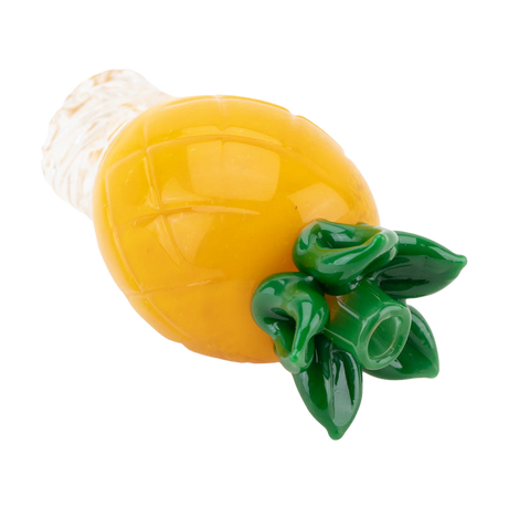 Empire Glassworks Pineapple Spinner Cap in Borosilicate Glass, Yellow & Green, Side View