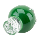Empire Glassworks Peyote Spinner Cap in green with pink accents, compact design for dab rigs