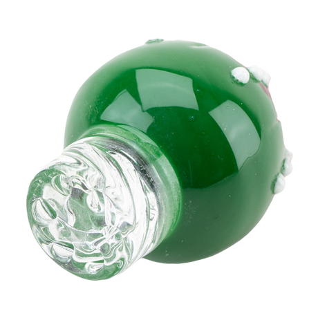 Empire Glassworks Peyote Spinner Cap in green with pink accents, compact design for dab rigs