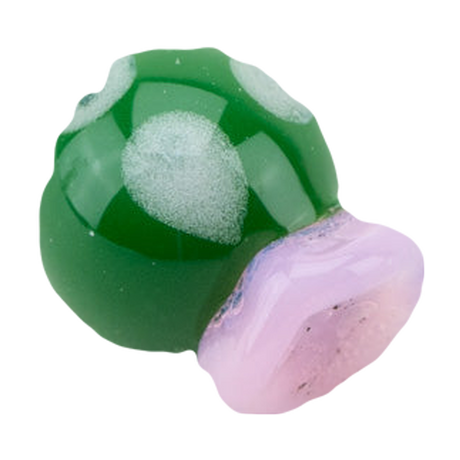 Empire Glassworks Peyote Spinner Cap in Green, Compact Borosilicate Glass, Top View