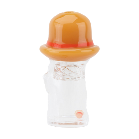 Empire Glassworks Hat Spinner Cap in brown, compact design for dab rigs, side view on white background