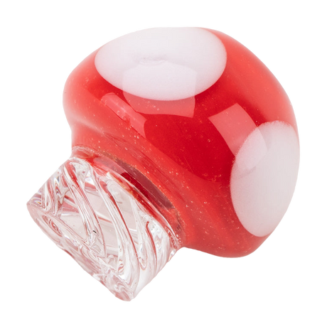 Empire Glassworks Mushroom Spinner Cap in Red and White, Borosilicate Glass, for Dab Rigs