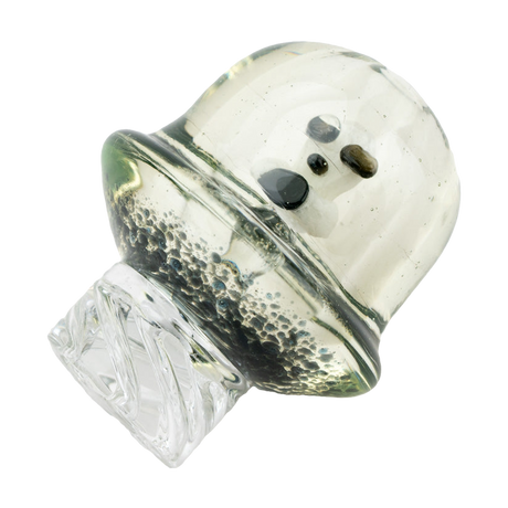Empire Glassworks UV Illuminati Martian Spinner Cap, UV Reactive Borosilicate Glass, Angled View