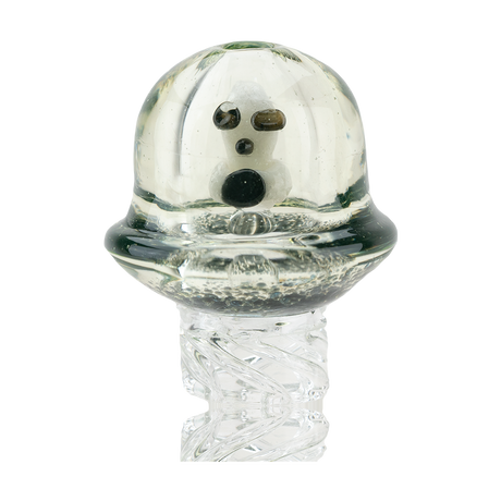 Empire Glassworks UV Illuminati Martian Spinner Cap, UV Reactive Borosilicate Glass, Front View