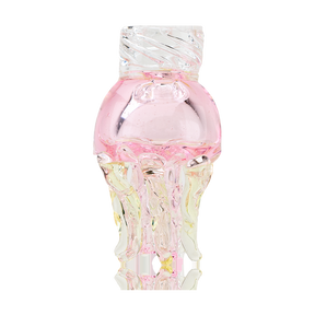 Empire Glassworks UV Jellyfish Spinner Cap in Pink, UV Reactive Borosilicate Glass, Front View