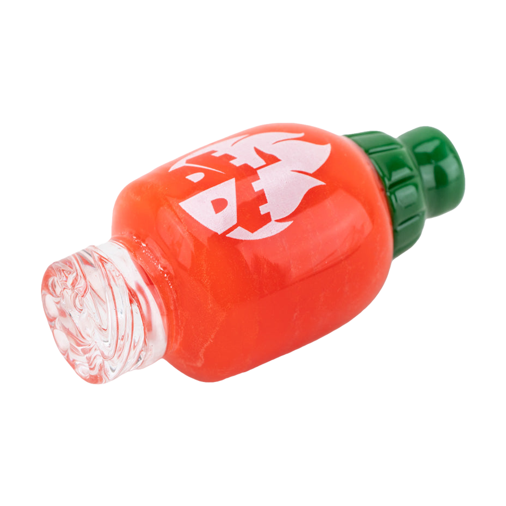 Empire Glassworks Sriracha Spinner Cap for Dab Rigs, Red & Green Borosilicate Glass, 2" Height