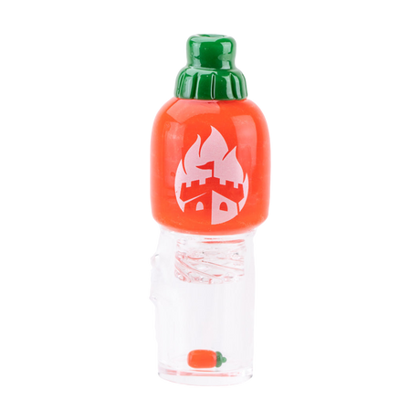 Empire Glassworks Sriracha Spinner Cap in red and green, novelty design for dab rigs, front view