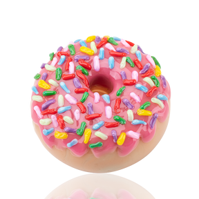 Empire Glassworks Pink Sprinkle Donut Dry Pipe, Borosilicate Colored Glass, Top View