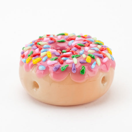 Empire Glassworks Pink Sprinkle Donut Dry Pipe, Borosilicate Glass, Front View
