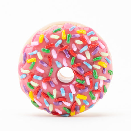 Empire Glassworks Pink Sprinkle Donut Hand Pipe, Borosilicate Glass, Stoner-Mom Gift