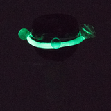 Empire Glassworks Galactic Flagship Water Pipe glowing in dark, top view