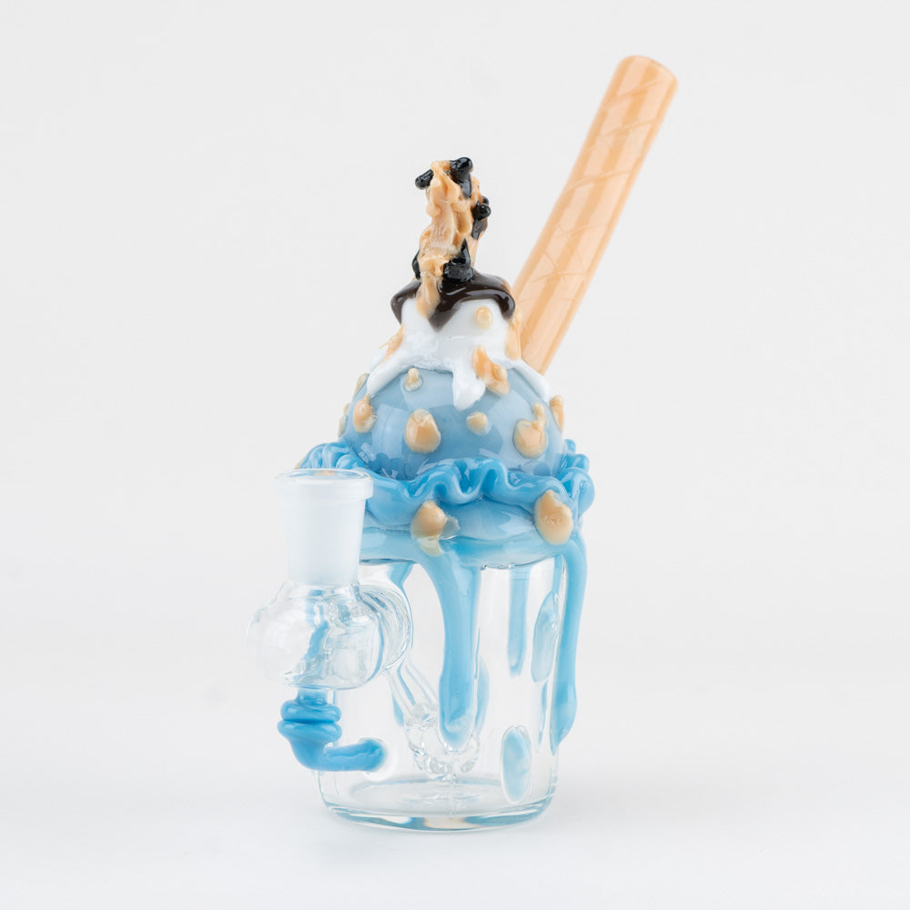 Empire Glassworks Cookie Monster Sundae Nano Rig with 14mm Female Joint - Front View