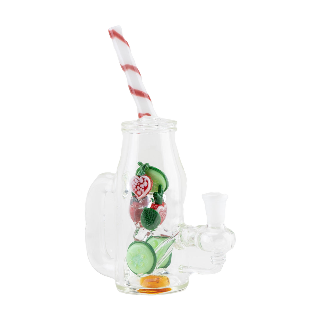 Empire Glassworks Icy Strawberry Cucumber Detox Water Pipe with Banger Hanger, Front View