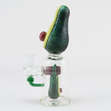 Empire Glassworks Avocado-Themed Mini Dab Rig, 14mm Female Joint, Side View on White