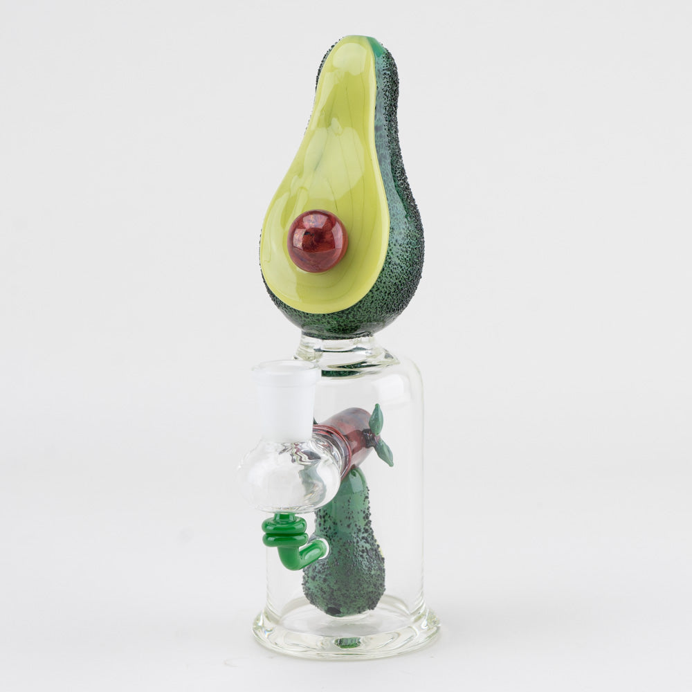 Empire Glassworks Avocado Mini Rig with 14mm Female Joint, Front View on White Background