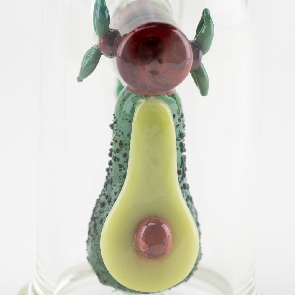 Empire Glassworks Avocado Mini Rig, 14mm Female Joint, Front View on White Background