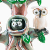 Empire Glassworks Hootie's Family Tree Mini Rig with intricate owl and leaves design, close-up view