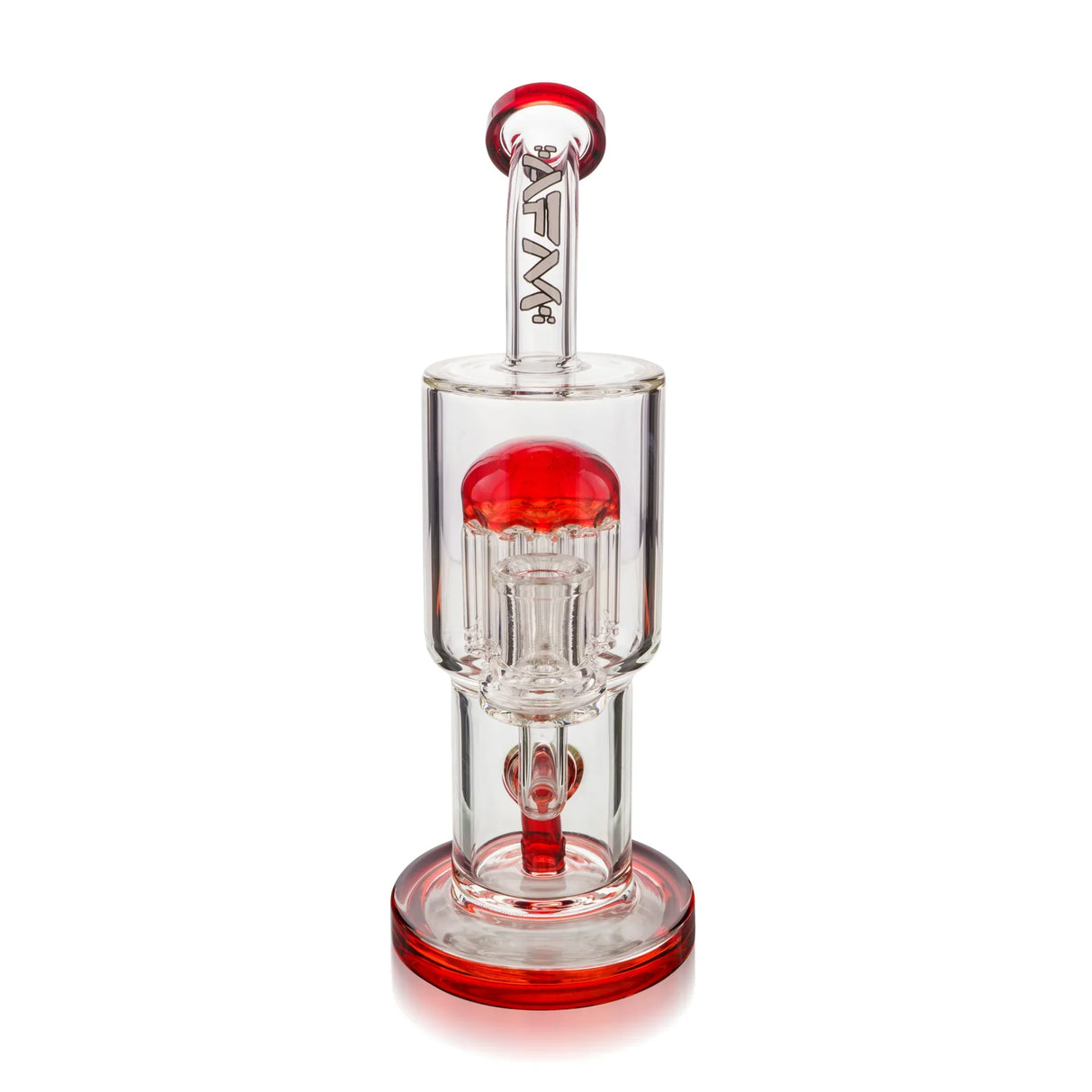 9" AFM Groovy Tree Arm Perc Dab Rig with Bent Neck and Showerhead Perc, Front View