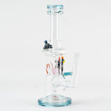 Empire Glassworks East Australian Current Mini Recycler with colorful marine life design, front view