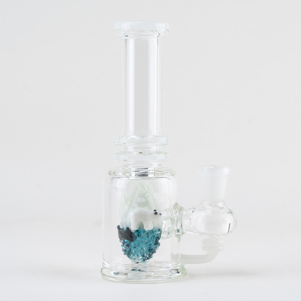 Empire Glassworks 'Avenge the Arctic' Mini Tube Dab Rig with Colored Glass Detail - Front View