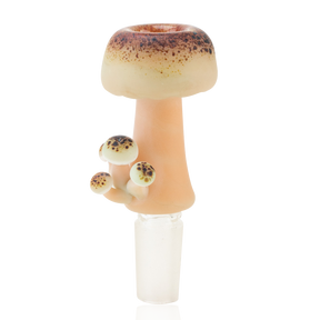 Empire Glassworks Funglow Bowl Piece with Mushroom Design, 14mm Borosilicate Glass, Front View