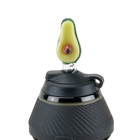 Empire Glassworks Avocadope PuffCo Proxy Glass Ball Cap, Front View on Seamless White