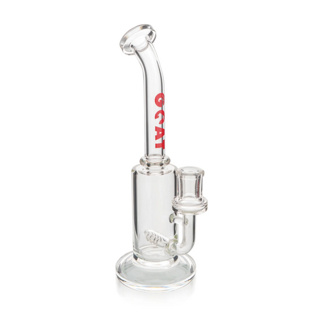 Lucky Goat 8" Andes Inline Clear Rig with 14mm Joint - Front View on White Background