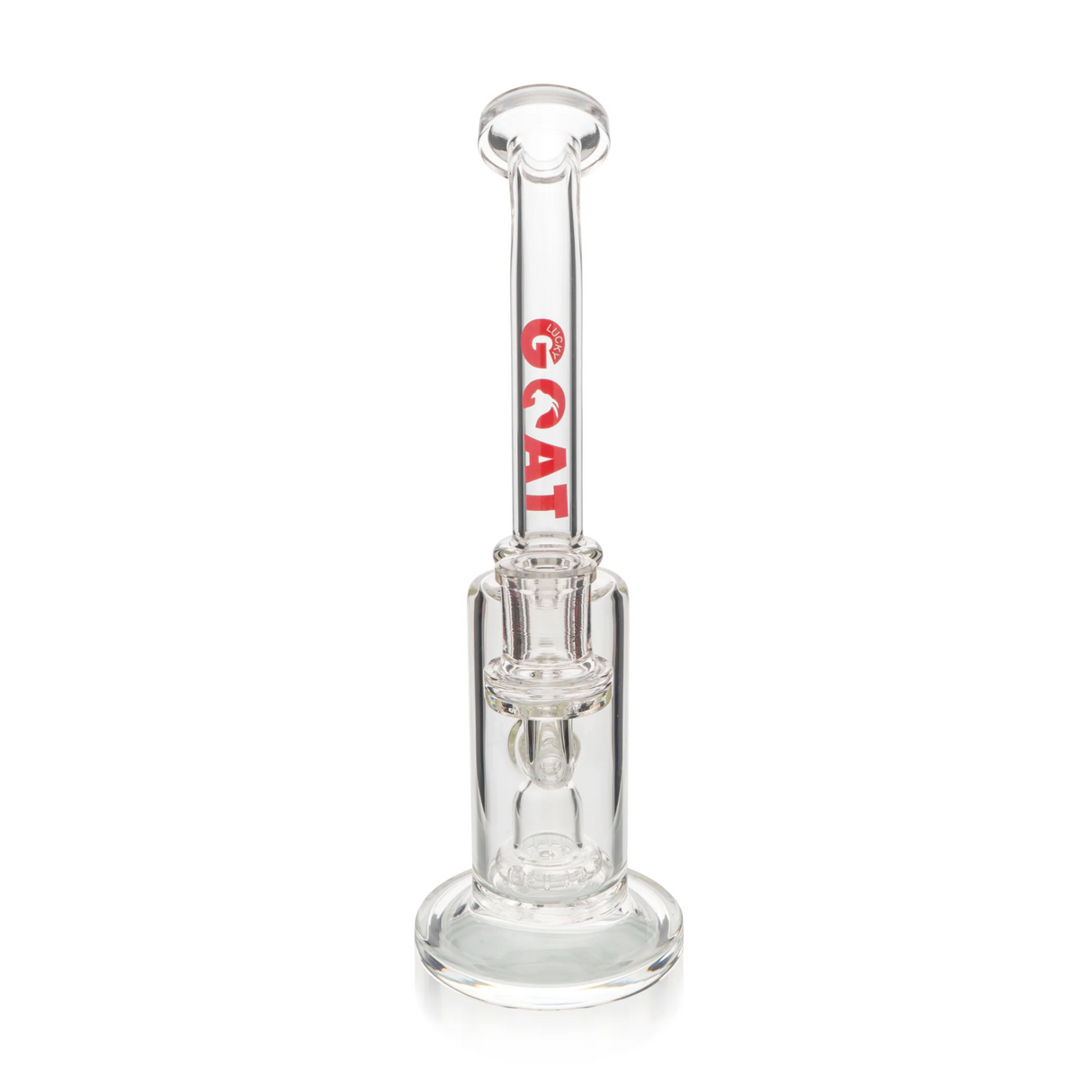 Lucky Goat 8" Andes UFO Clear Rig Front View with Borosilicate Glass