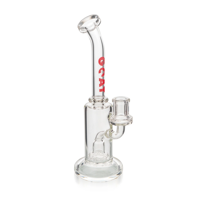 Lucky Goat 8" Andes UFO Clear Rig with Borosilicate Glass, Front View on White Background