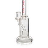 Lucky Goat 8" Andes UFO Clear Rig side view, Borosilicate glass dab rig with UFO percolator
