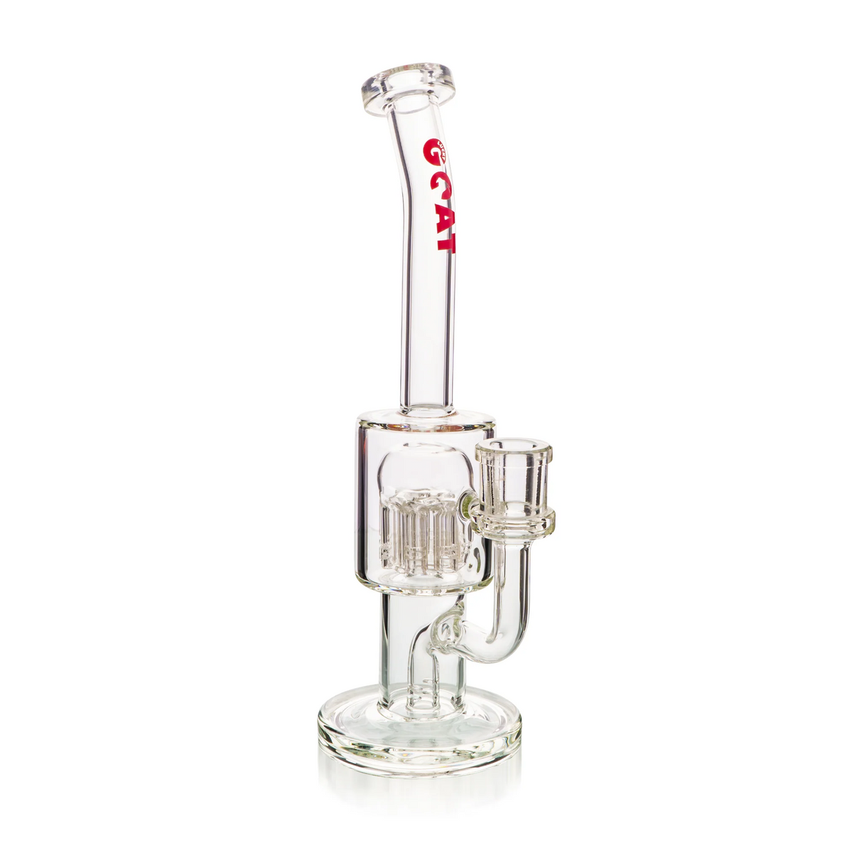 Lucky Goat 12" Rockies Stem/UFO Clear Dab Rig with Showerhead Perc - Front View